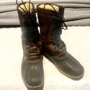 Fleece lined L.L. Bean duck boots
